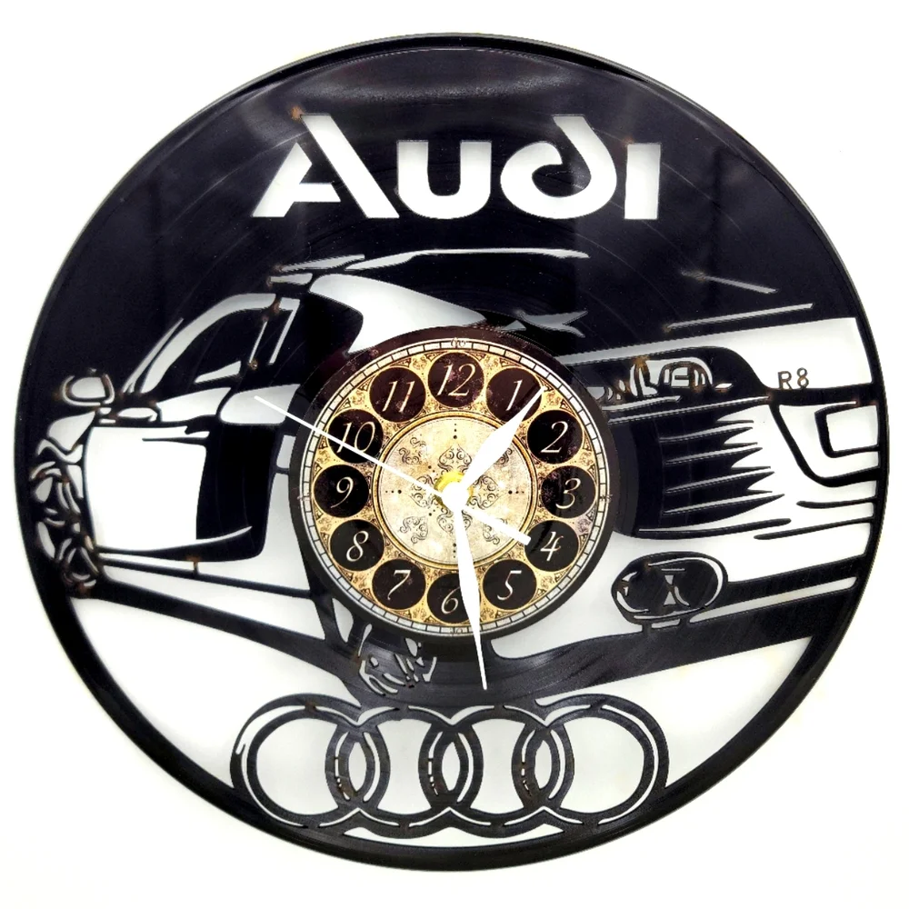 AUDI R8 vinyl record clock